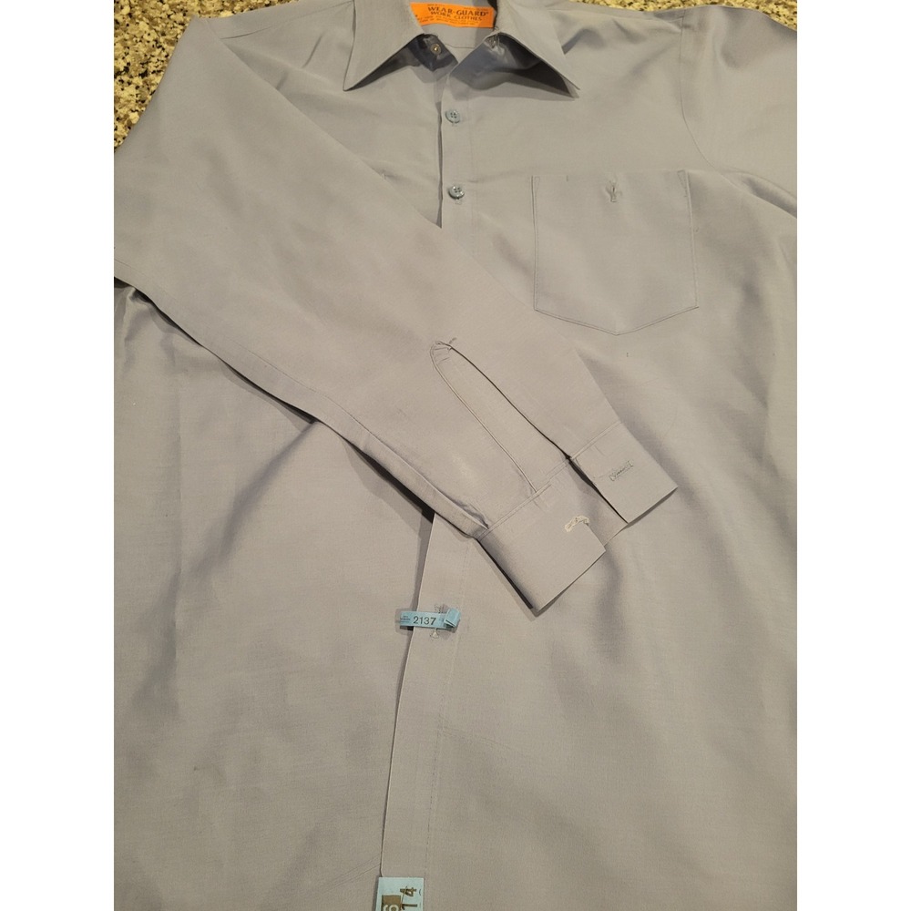WEAR GUARD WORK CLOTHES‎ Men's Long Sleeve Button Down Shirt SP1ELB Blue Size M